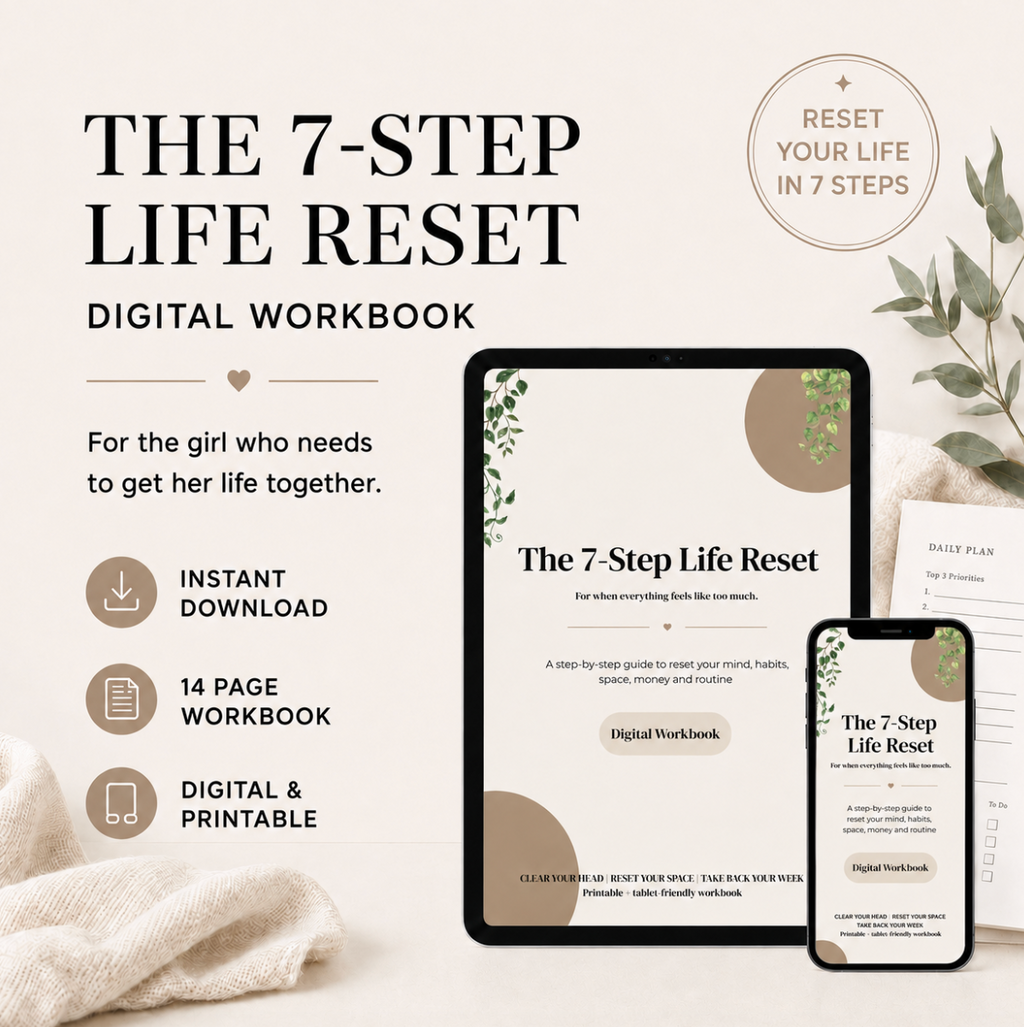 2026 The 7-Step Life Reset | Digital Workbook for Habits, Organisation & Weekly Reset